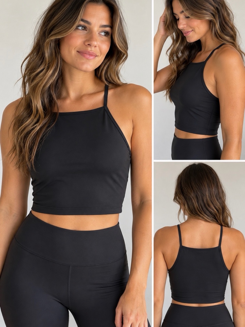 CALIA by Carrie Underwood Black Crop Cami Sports Bra